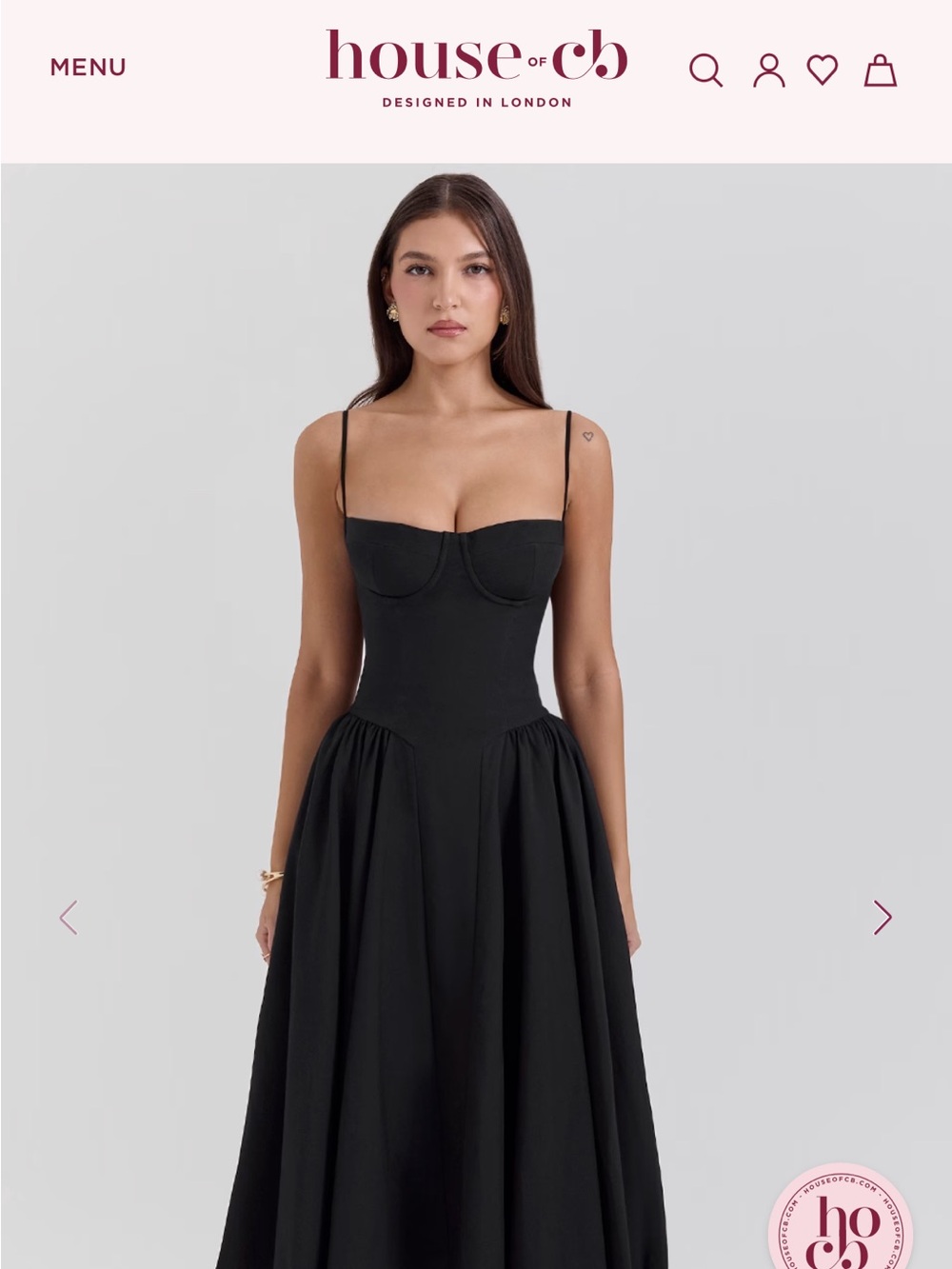 House of CB Black Samaria midi corset dress